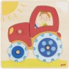 Goki Nasúvacie puzzle – Traktor s kolieskami, 6 ks