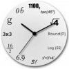 Matematické hodiny biele, 35 cm