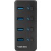 NATEC NHU-1557 Natec Hub USB 3.0 Mantis2, 4-ports on/off with AC Adapter, Black