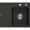 Mexen Ben, 1-komorový granitový drez 600x500x190 mm, pravý + chrómový sifón, čierna-zlatá metalíza, 6523605000-75