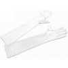 Plesové rukavice biele saténové 45cm