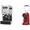 Gaggia New Classic E24 BC, stainless steel + Eureka Helios 75, ferrari red