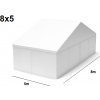 Veľkokapacitná párty stan 8x5 m Variant: NOVÝ BÍLÝ