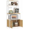 SONGMICS Kuchynský regál Vasagle Nori 60 cm so zásuvkou biely/hnedý