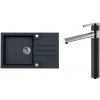 Alveus SET A418 Twilight 05 SETA418 - Drez Granitový Rock 130 - 780x480mm, vanička 400x400x180mm + bateria Zina