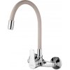 Invena Verso, nástenná kuchynská batéria 150mm s elastickým ramenom, béžová-chrómová, INV-BC-82-E3S-L