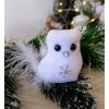 Vianočná ozdoba biela sova