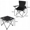 Rybárske kreslo Trizand čierne 2 ks so stolíkom