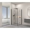 Erga Berlin Double, sprchový kút s dvojitými skladacími dverami 110(dvere) x 120(dvere) x 195 cm, 6mm číre sklo, čierny profil, ERG-V02-BERLIN-D110D120-CL-BK