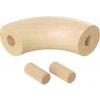KP Spojka (koleno, prechod) madlá 90° pr.42 mm, výška 100 mm, nelakovaný prírodný dub, pre nerezové zábradlie a schodisko
