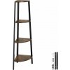 tectake 404773 rohový regál newbridge 34x34x125cm - industriálne drevo tmavé, rustikálne