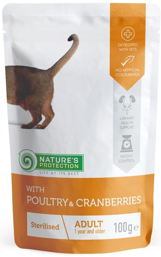 Nature´s Protection cat adult Sterilised poultry & cranberries 100 g