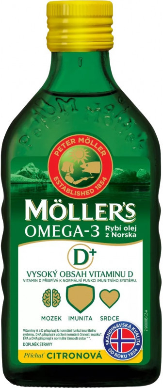 Moller´s Omega 3 Rybí Olej dospelí 50+ citrónová príchuť 250 ml od 16,48 €  - Heureka.sk