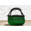 Hammershus Fairtrade Guľatý bolga košík premium z Ghany, rôzne farby, 20 cm Barva: Zelená