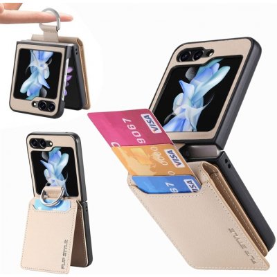 Púzdro JSM CARD s priehradkami karty Samsung Galaxy Z Flip5 5G béžové