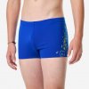 Decathlon Chlapčenské boxerkové plavky Fiti Corner modro-žlté