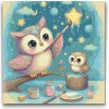 Vymalujsisam.sk Maľovanie podľa čísiel - Maľovanie v oblakoch - sovičky Veľkosť: 50x50cm, Rám: Na plastovej doske