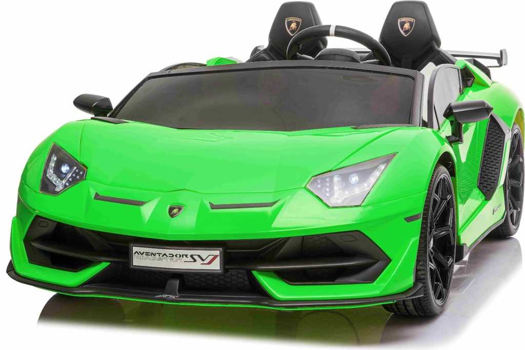 Beneo Elektrické autíčko Lamborghini Aventador 24V Dvojmiestne 24 GHz DO Mäkké PU Sedadlá LCD Displej odpruženie vertikálne otváravé dvere mäkké Eva kolesá 2 X 45W motor lakované z