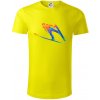 Skokan na lyžiach splash - Tričko z organickej bavlny - XL ( Citrónová )
