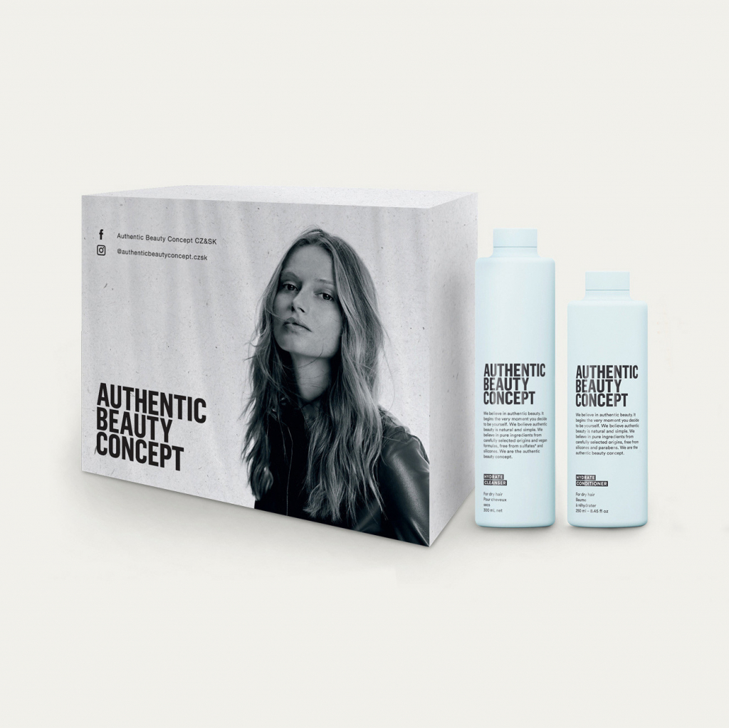 Authentic Beauty Concept Hydrate hydratačný šampón 300 ml + hydratačný krémový kondicionér 250 ml darčeková sada