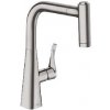 Hansgrohe Metris - Drezová batéria s výsuvnou spŕškou, vzhľad nehrdzavejúcej ocele 14834800