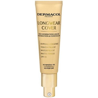 Dermacol Dlhotrvajúci krycí make-up Longwear Cover SPF 15 (Liquid Foundation & Concealer) 30 ml (Odtieň 05 Bronze)