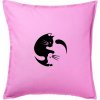 Mačka - Jin jang - Vankúš 50x50 - 50x50 - Iba poťah ( Ružová )