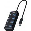 USB rozbočovač GETI GUH4AS 4x USB-A 3.0 se spínači (06433111)