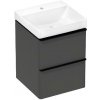 Hansgrohe Xelu Q - Skrinka s umývadlom, 63x48x50 cm, 2 zásuvky, matná sivá/matná čierna 54369670