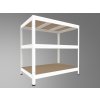 Kovový regál Biedrax 50 x 120 x 120 cm, biely, 3 police MDF, nosnosť 200 kg na policu
