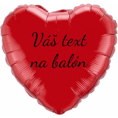 Personal Fóliový balón s textom Červené srdce 45 cm