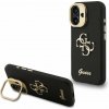 Guess PU Grained 4G Logo Stand Camera Frame zadný kryt pre iPhone 16 Black