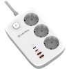 ColorWay Prodlužovací napájecí přívod/ 3x Schuko/ 2x USB-A 60W/ 2x USB-C 65W/ kabel 2m CW-CHE34PDW