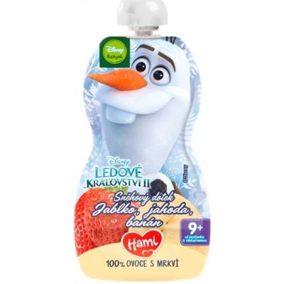 Hami Disney Frozen Olaf ovocno-zeleninová kapsička Jablko, Jahoda, Banán 110 g, 9+