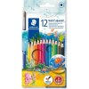 STAEDTLER Noris 144 Club aquarell - akvarelové šesťhranné farbičky - v kartonovej krabičke - 12 rôznych farieb + 1 štetec