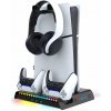 iPega P5S006 Multifunkčný Nabíjací RGB Stojan s Chladením pre PS5 Slim Black 6974363711009 NoName