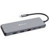 Verbatim USB-C Pro Multiport Hub CMH-13, 13 portů /HDMI, USB-A, USB-C, DP, RJ45, Audio/, stříbrná
