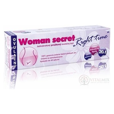 Woman secret RIGHT TIME ovulačný test prúžkový 20v1 (20 prúžkov) 20 ks