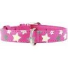 COLLAR Kožený obojok s hviezdami Glamour, 27-36cm/15mm, ružová