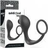 Addicted Toys Anal Plug and Cock Ring 9.8cm Black - Análny Kolík S Krúžkom