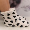 Dámske plyšové bielo-čierne ponožky Heart Warmth 35-41