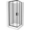 Mexen Rio štvorcový sprchový kút 70 x 70 cm, transparentný, čierny + sprchová vanička Rio, biela - 860-070-070-70-00-4510