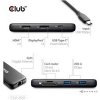 Club3D Dokovací stanice 8v1, USB-C 3.2, 1xHDMI, 1xDP, 2xUSB, 1xmicroSD/SD, 1xUSB-C PD100W, 1xRJ45, černá CSV-2551 Club 3D