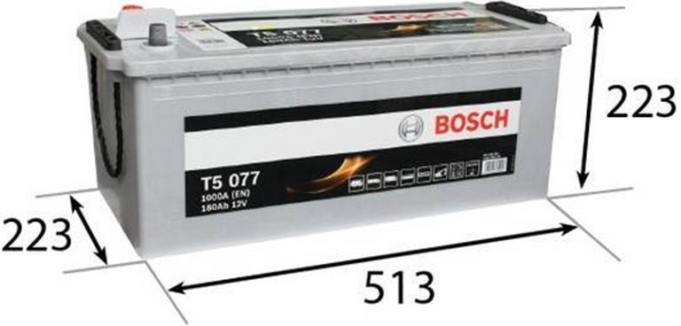 T5077 Bosch 12V 180AH 1000A · Batería Gama T5 HDE · Industrial y Maquinaria