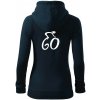 Cyklista oslavuje šesťdesiatku (60) - Mikina dámska trendy zipper s kapucňou - XS ( Tmavomodrá (takmer čierna) )