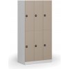 Šatníková skrinka S1 s úložnými boxmi, 6 boxov, 1850 x 900 x 500 mm, demont, zámok s čítačkou RFID kariet, béžové dvere