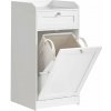 Kúpeľňová skrinka s košom na bielizeň, Odnímateľný kôš na bielizeň, biela