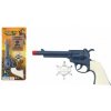 Teddies Pištoľ revolver Klapač plast 23x12cm s šerifským odznakom na karte