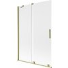 MEXEN/S - Velar dvojkrídlová posuvná vaňová zástena 120 x 150, dekor, zlatá kartáčovaná 896-120-000-31-55