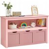 Ružový regál na kolieskach, skrinka, skrinka na knihy, hračky, zásuvka 24 l